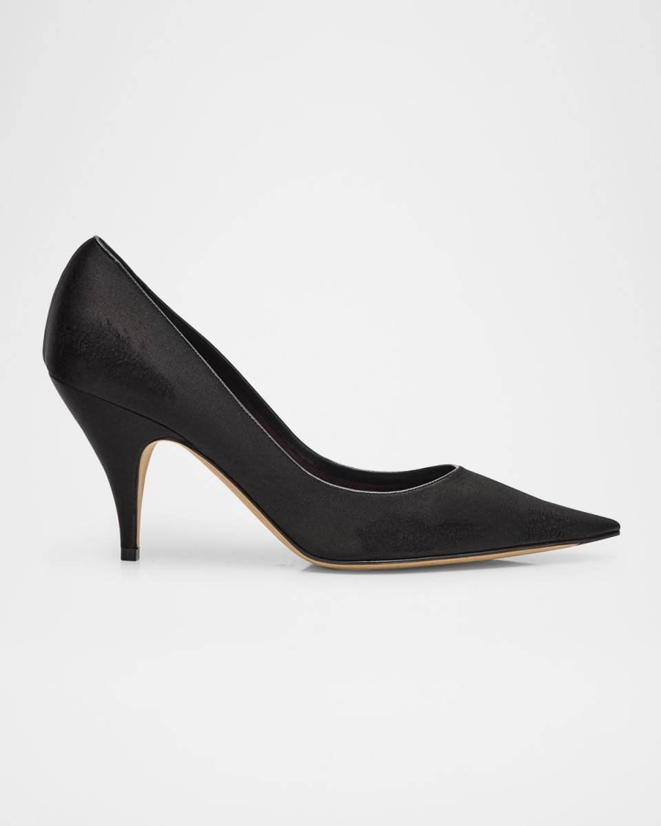 Distressed Satin Classic Pumps